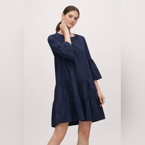COS navy tiered dress